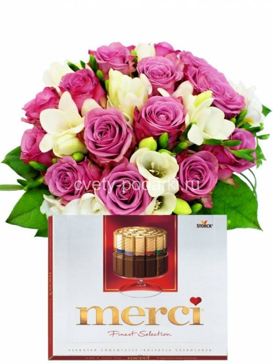 Букет Вивиен с конфетами "Merci" 